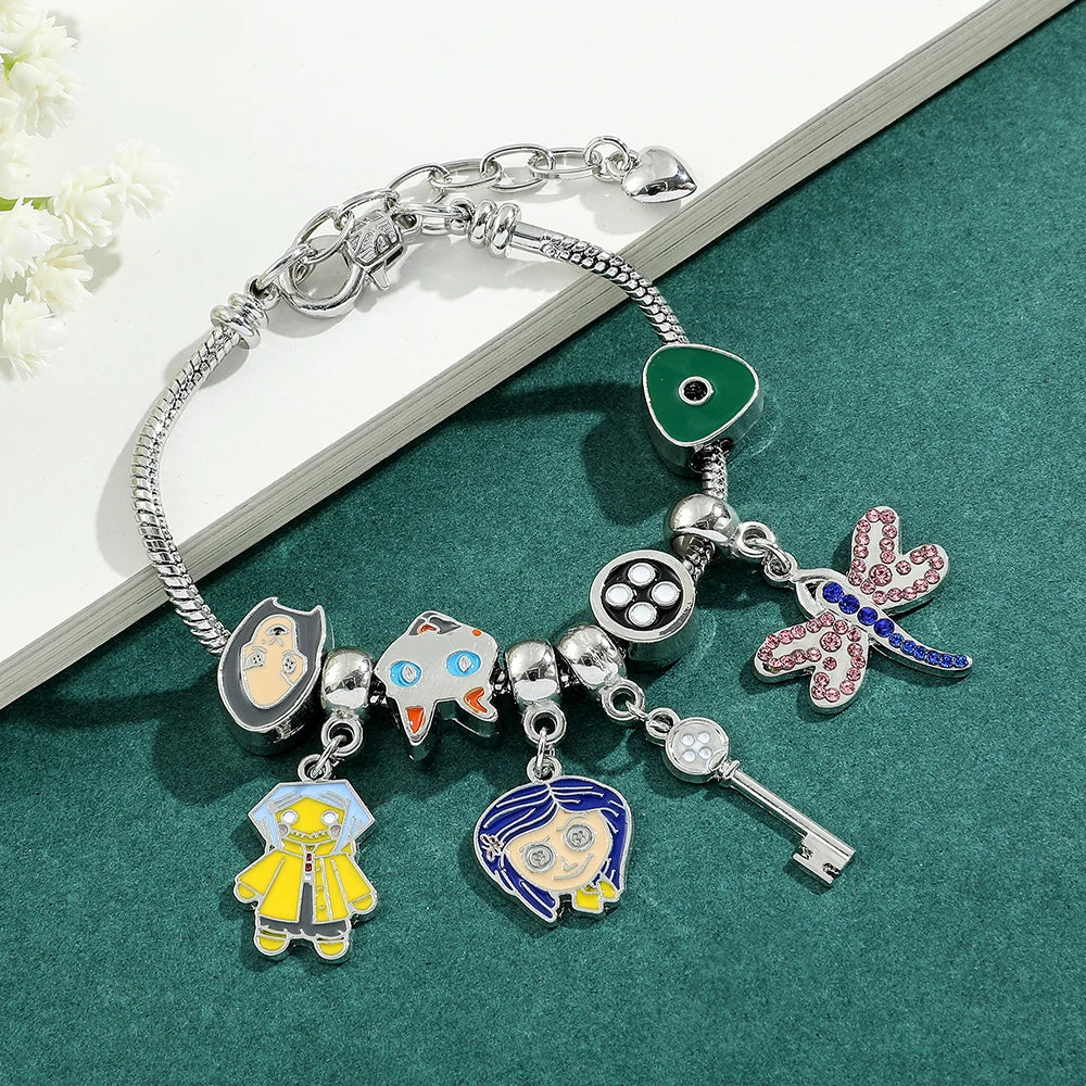 Bracciale Coraline Con Ciondoli Smalto Porta Segreta, Gioiello Regalo