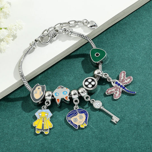 Bracciale Coraline Con Ciondoli Smalto Porta Segreta, Gioiello Regalo