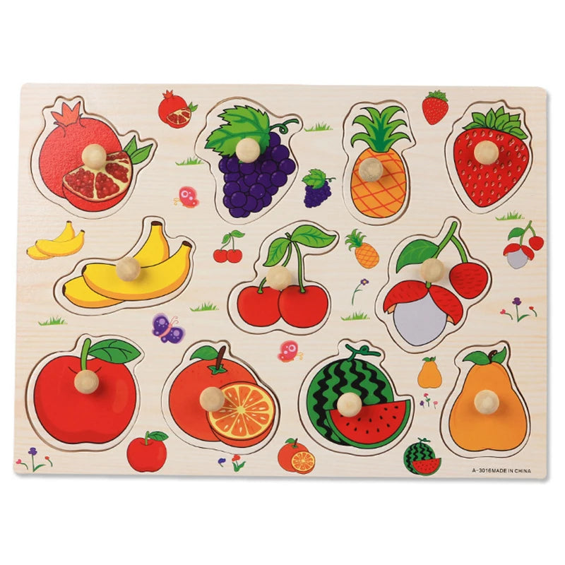 🧩 Puzzle Montessori in Legno per Bambini 1-3 Anni – Gioco Educativo per Imparare Divertendosi