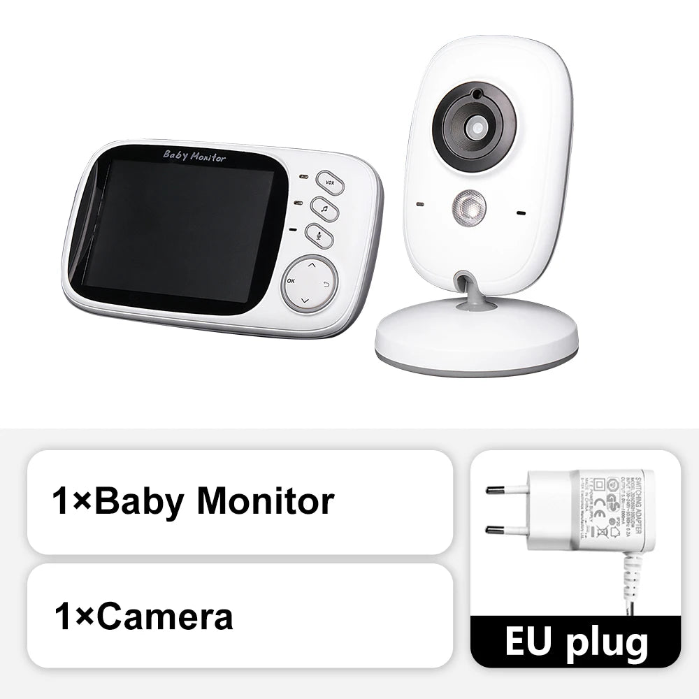 Baby Monitor 3.5'' HD con Visione Notturna, 2 Vie Audio, Sensore Temperatura