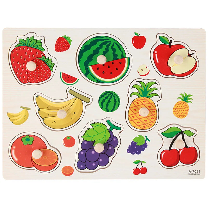 🧩 Puzzle Montessori in Legno per Bambini 1-3 Anni – Gioco Educativo per Imparare Divertendosi