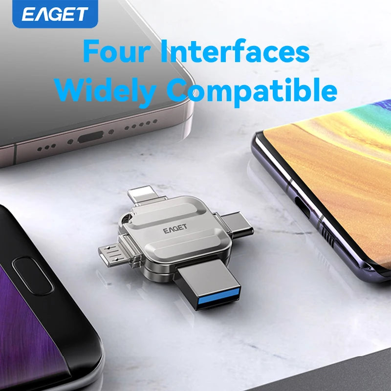 📲 Eaget PenDrive 4-in-1 USB 3.0 - Per iPhone, Android, PC, Type-C, Lightning!
Trasferisci file in un click tra tutti i dispositivi! Velocità USB 3.0 e design compatto. 🚀