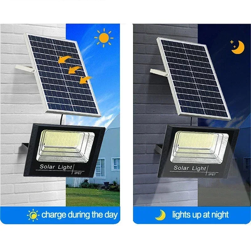 Faretti Pannello Solare LED 50W-500W Impermeabili Telecomando Per Esterni