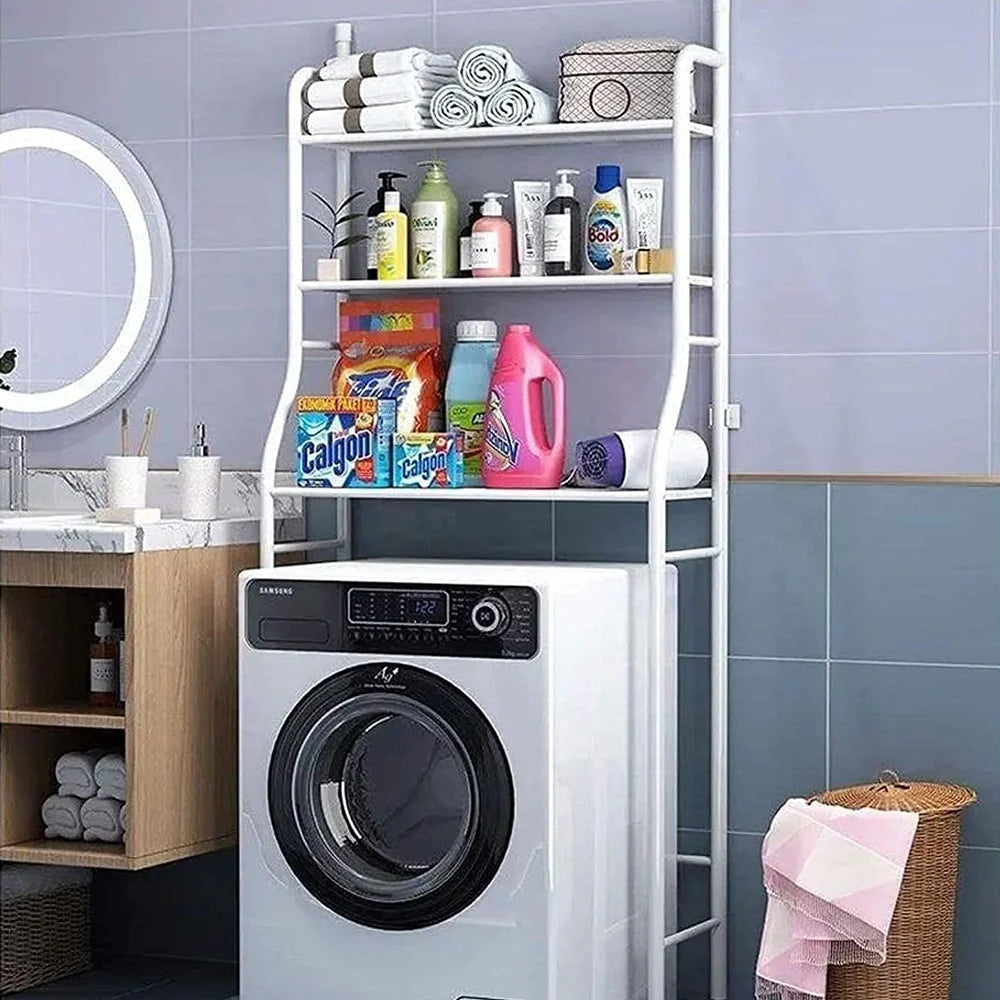 Scaffale per Lavatrice Senza Fori - Organizer Multilivello Impermeabile per Bagno