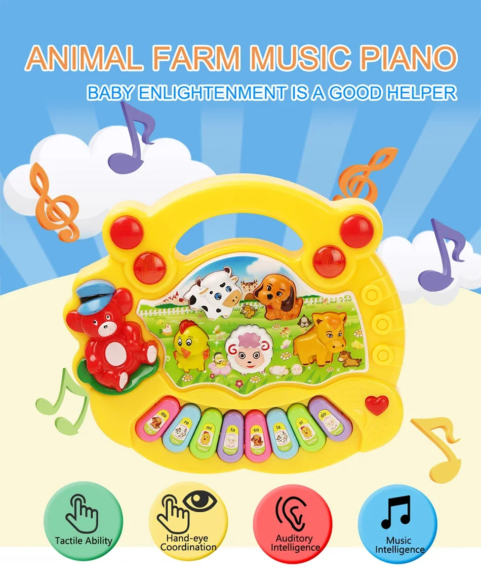 Pianoforte Bambini con Suoni Animali+ Luci - Giocattolo Musicale Educativo Regalo