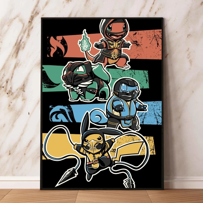 👻 Quadro Gengar Pokémon - Stampa Premium su Tela Senza Cornice