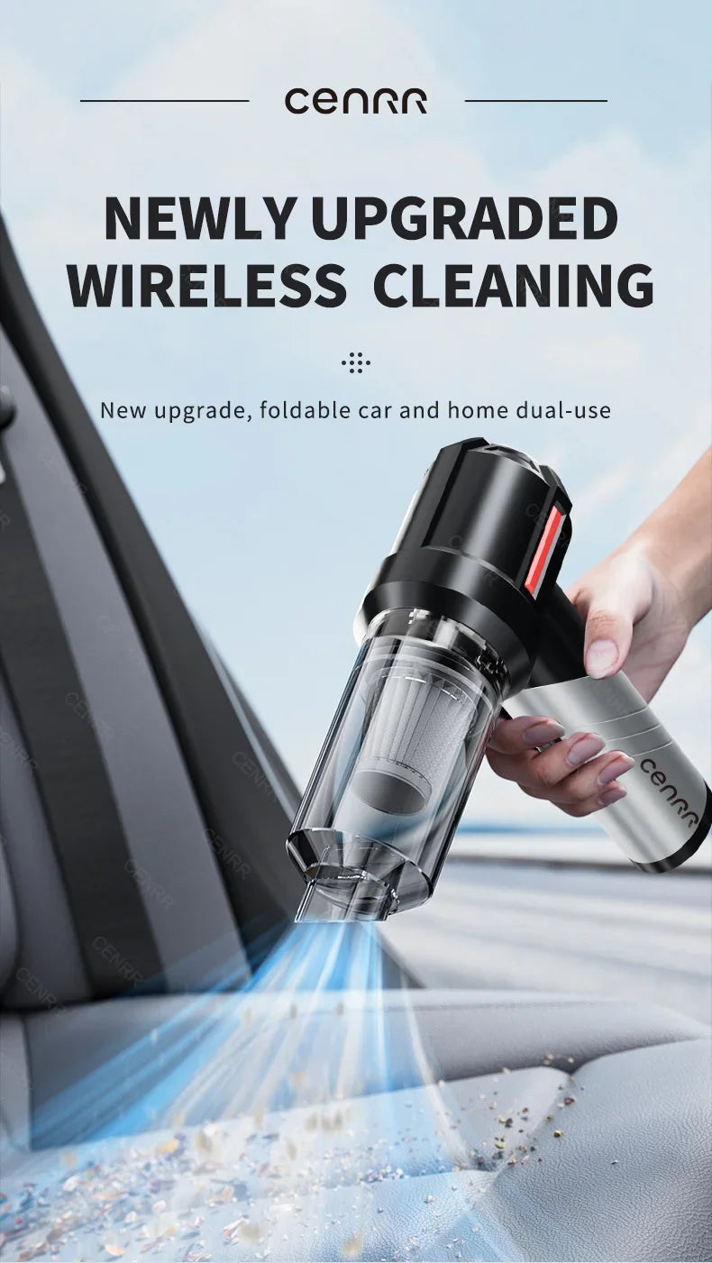 Aspirapolvere Auto Wireless PA Forte – Mini Potente Portatile per Auto/Casa