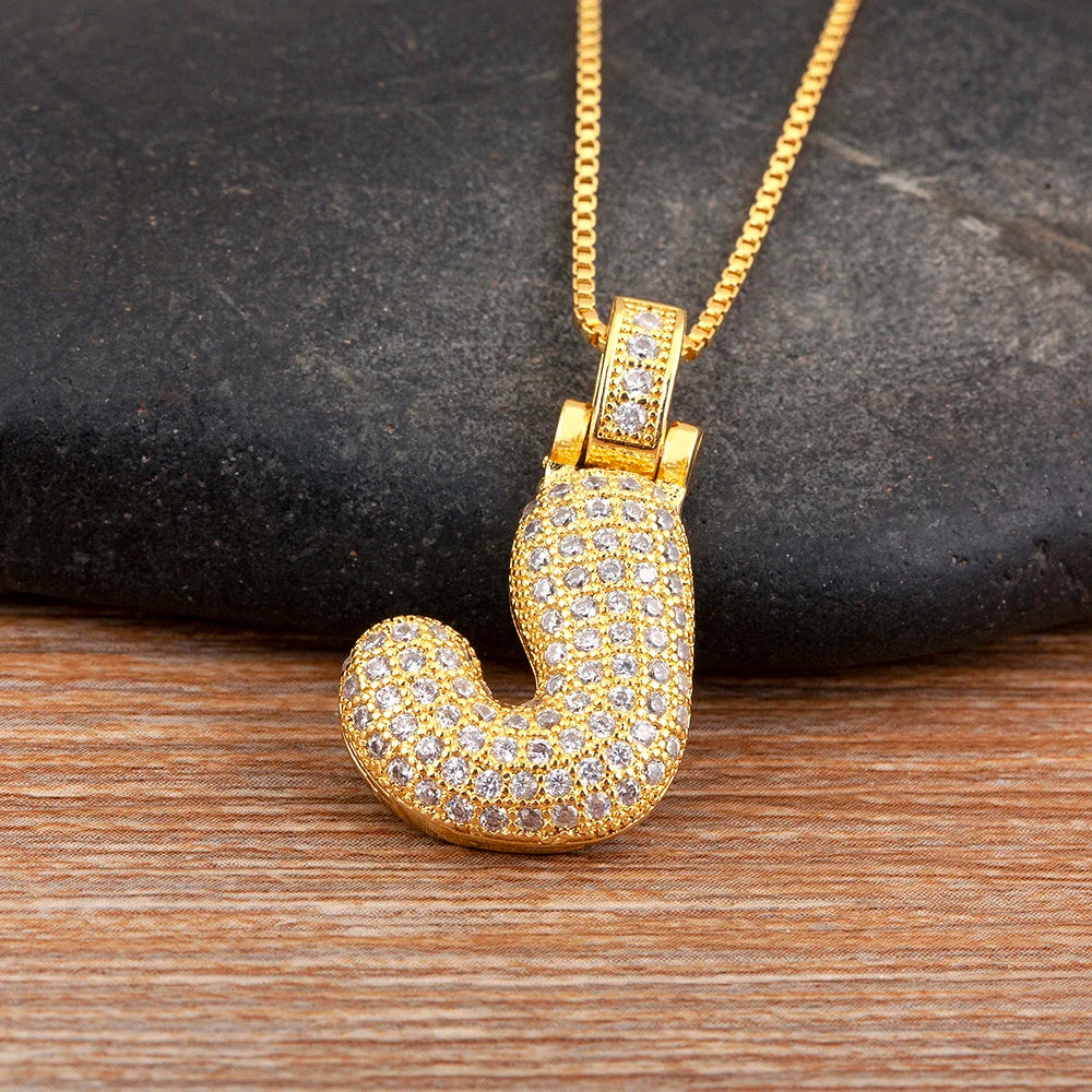 Collana regolabile con lettera scintillante A-Z Design unisex