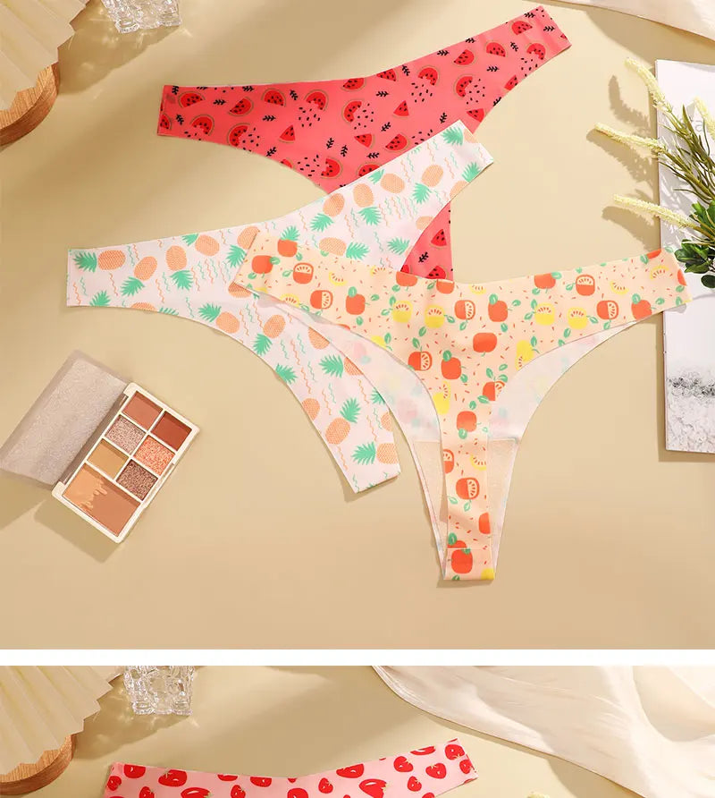 3 Mutandine Sexy Donna - Perizoma T-Back Vita Bassa - Intimo Colorato Senza Cuciture