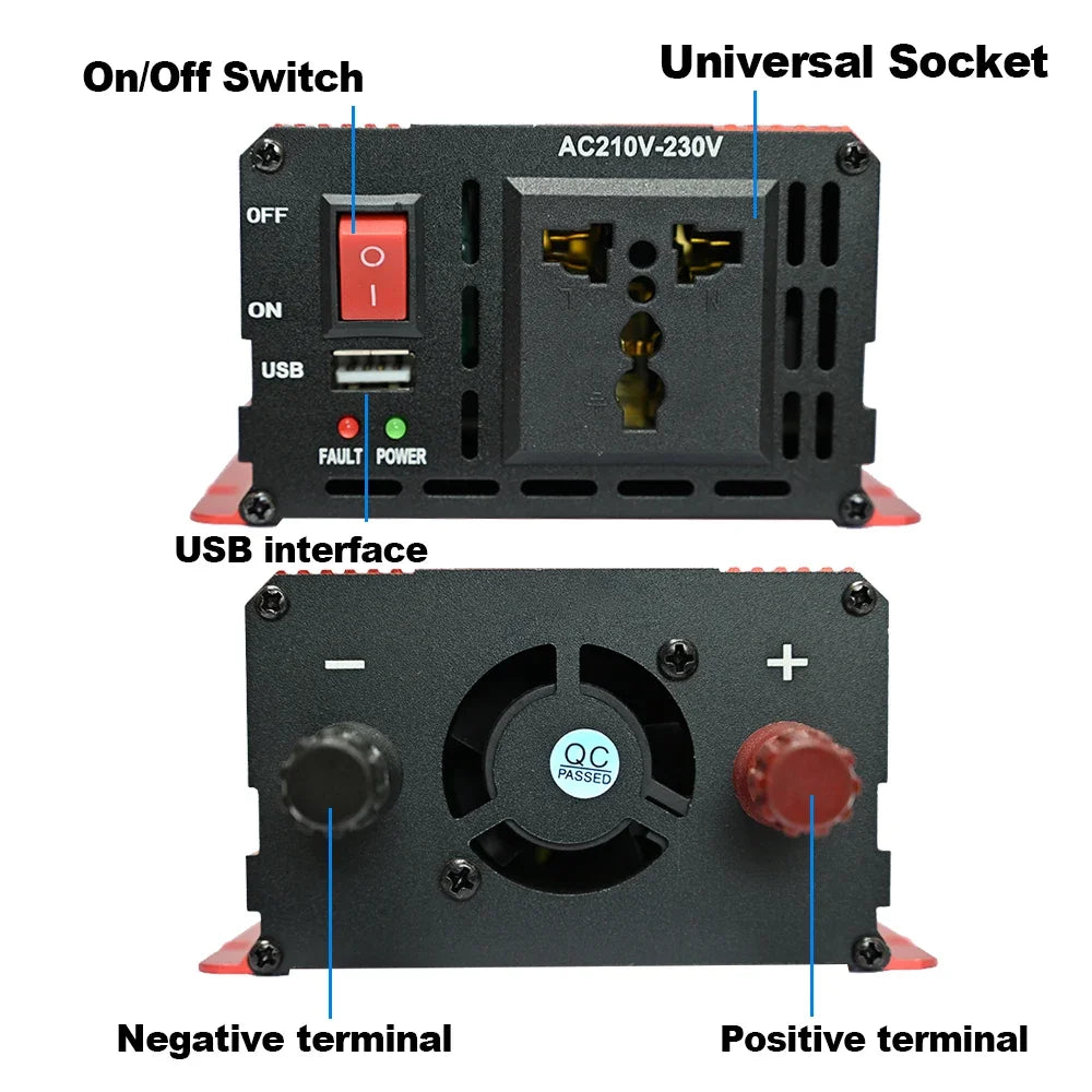 Kit Solare Completo Pannello 800W Inverter Controller + Accumulo Casa/Campeggio