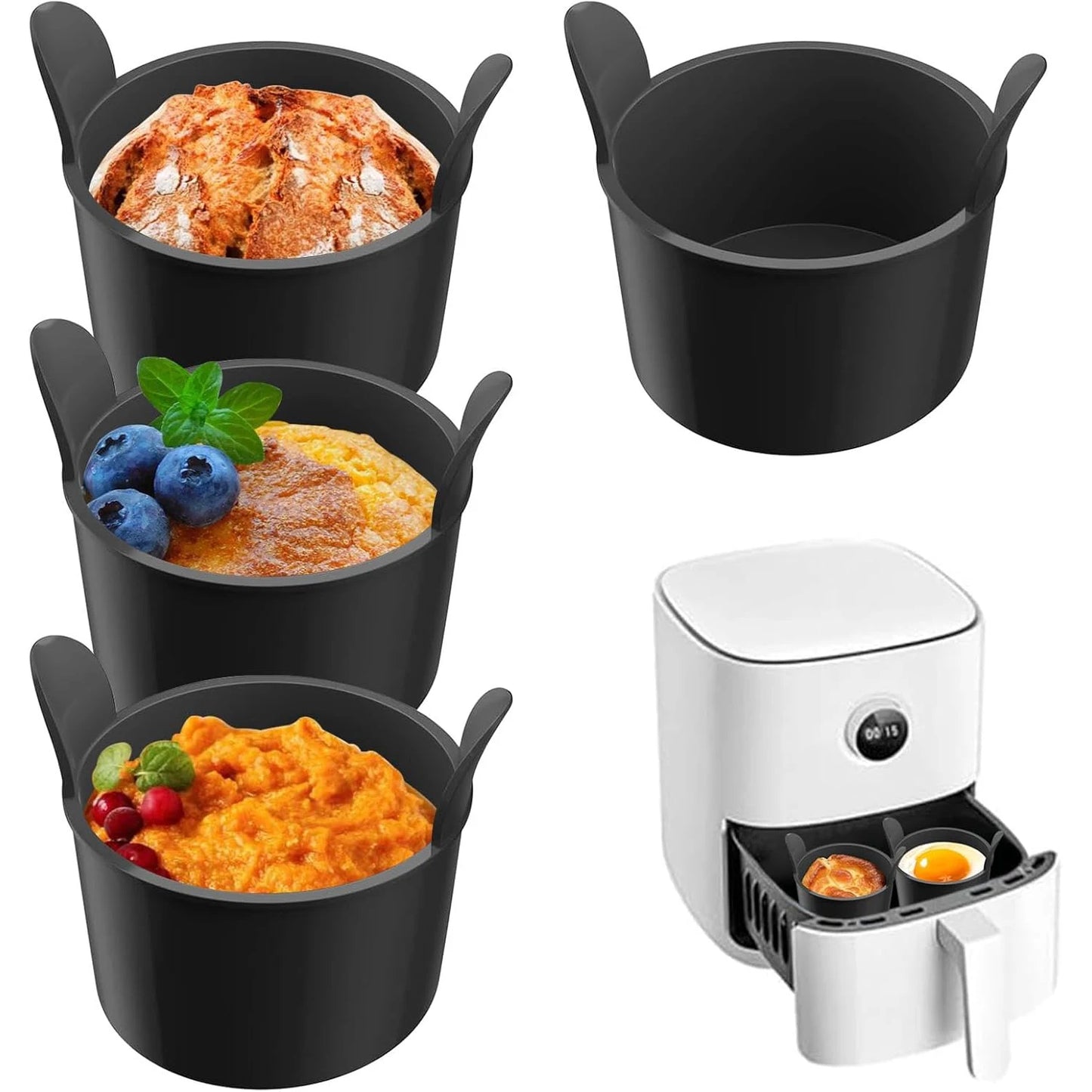 Vaschette Silicone per Friggitrice ad Aria - 4 Pezzi, Resistente al Calore