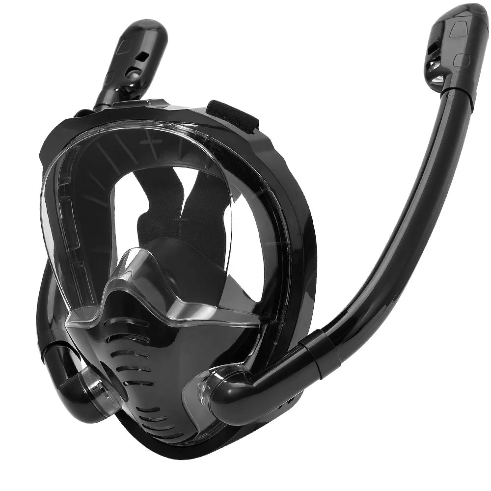Maschera Snorkeling Panoramica 180° - Antiappannamento, Dry Top, 2 Snorkel