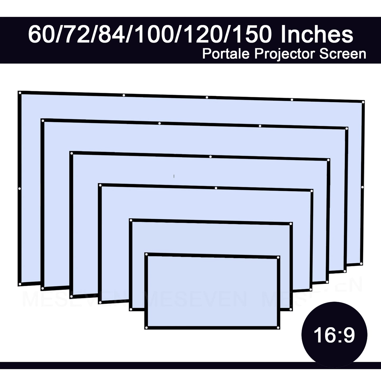 š„ Schermo Proiezione Portatile 60-150 Pollici | Antirughe & Leggero | Per Casa, Giardino e Viaggi | 16:9 HD | Frontale/Posteriore
