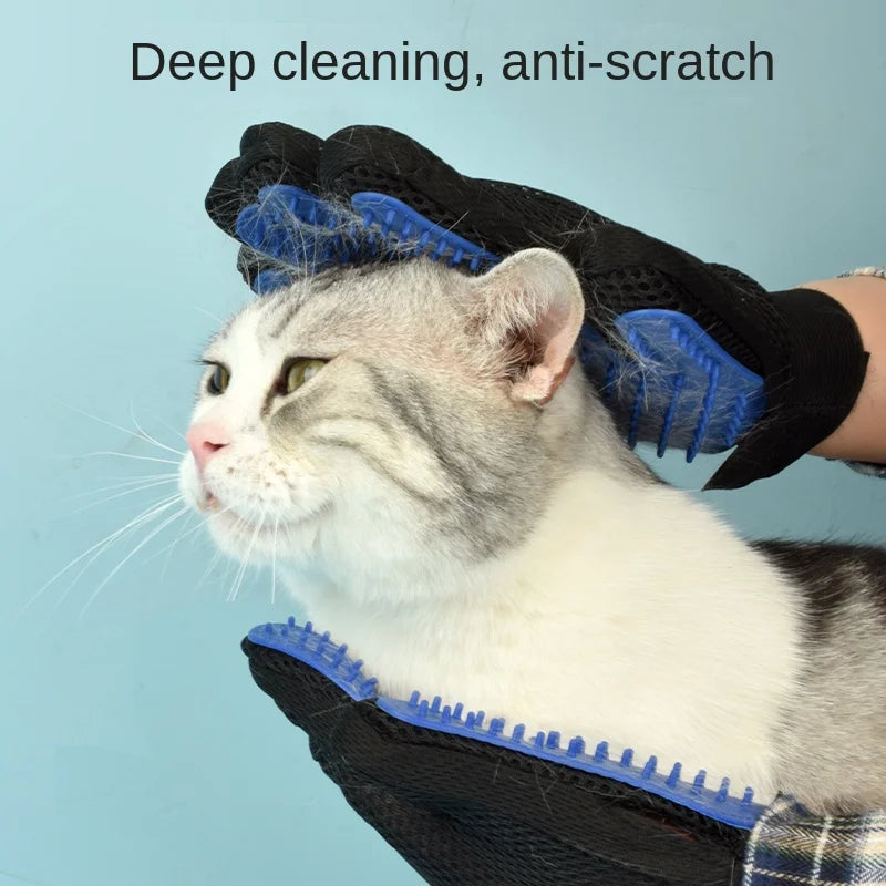Guanti Toelettatura Cani/Gatti in Silicone - Spazzola, Pettine & Massaggio