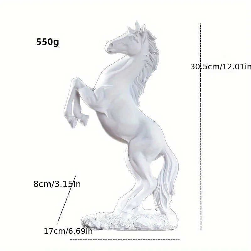 Cavallo Resina Decorativo - Bianco/Nero/Oro - Stile Nordico Moderno