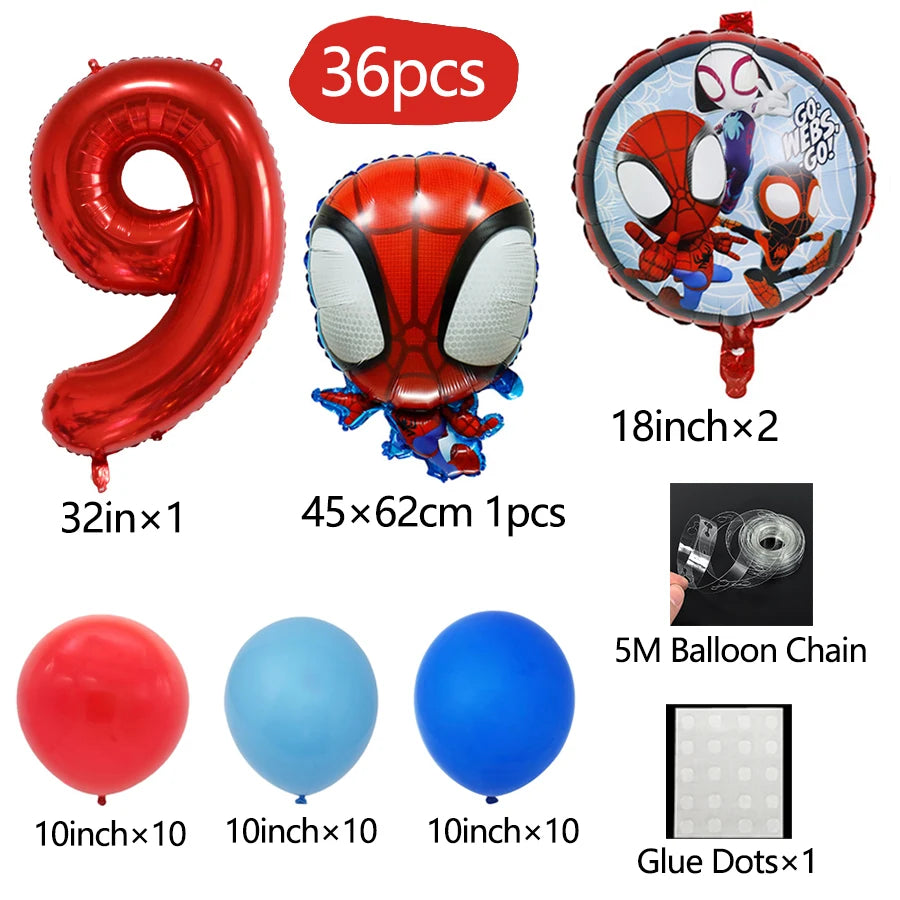 🎈 Set 36 Palloncini Spidey e i Suoi Fantastici Amici - Palloncini in Alluminio per Feste