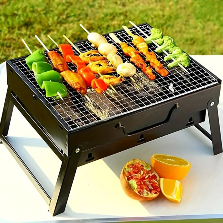🔥 Grill da Viaggio Portatile in Acciaio Inox – Kit Completo per BBQ Ovunque!