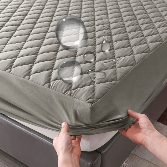 Coprimaterasso Impermeabile con Angoli - Bianco/Grigio - Tutte le Misure!