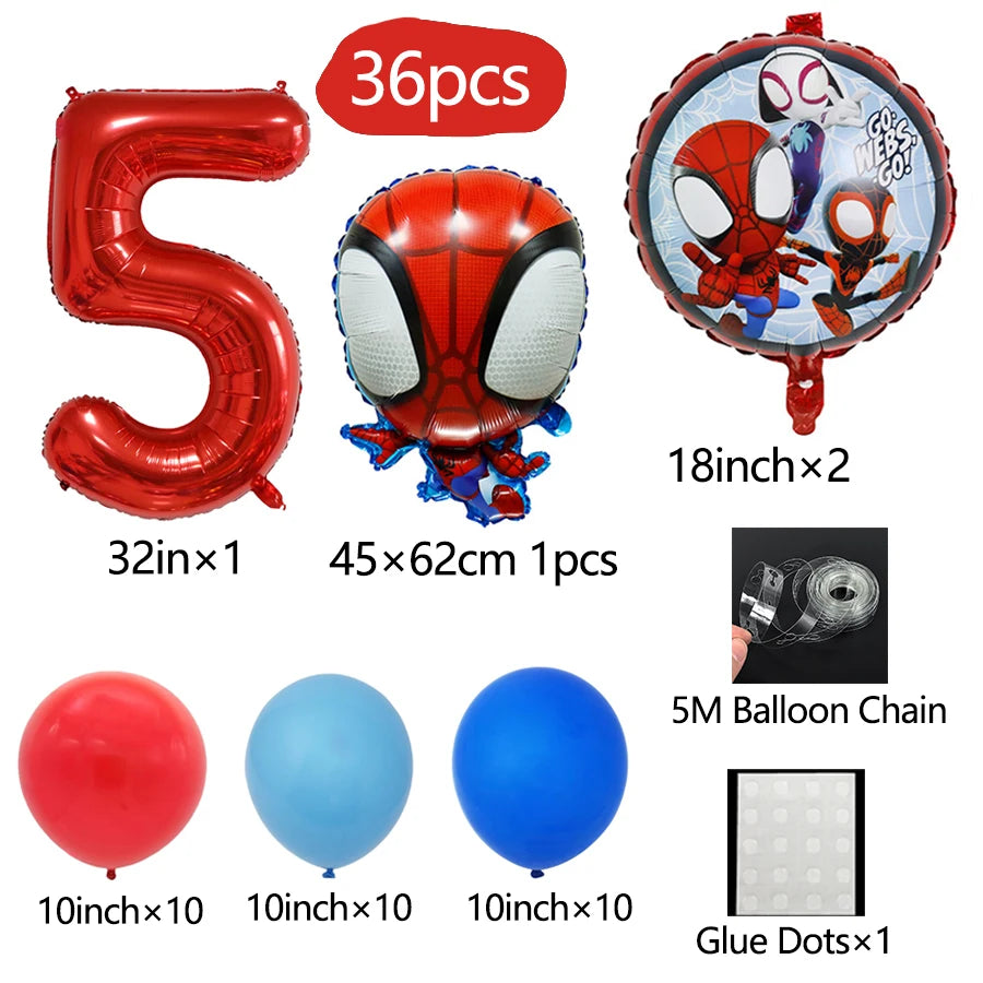 🎈 Set 36 Palloncini Spidey e i Suoi Fantastici Amici - Palloncini in Alluminio per Feste