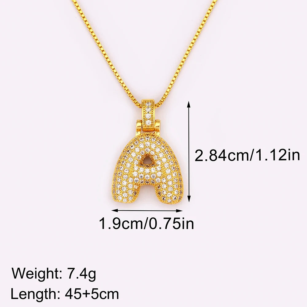 Collana regolabile con lettera scintillante A-Z Design unisex