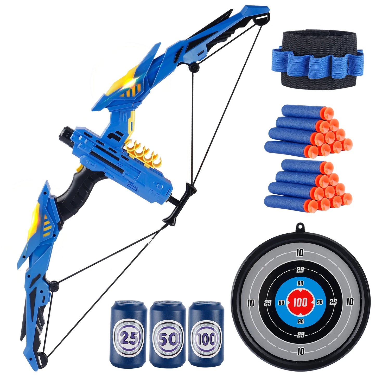 Set Tiro con l'Arco per Bambini con Luci LED - Divertimento Sicuro Indoor/Outdoor!