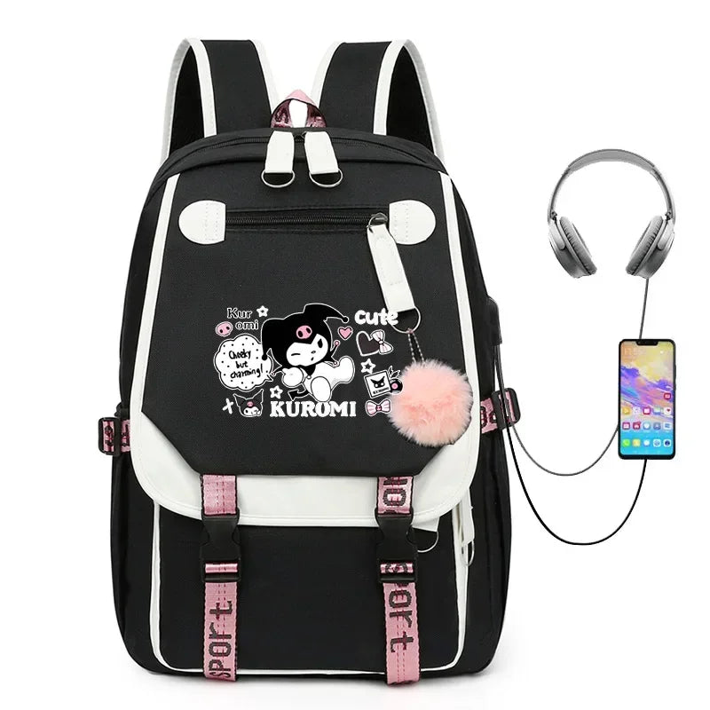 🎀 Zaino Kuromi & My Melody Scuola Portapranzo Astuccio