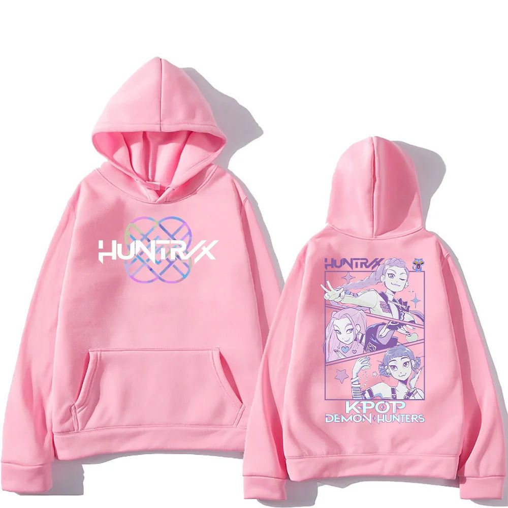 Felpa KPop Demon Hunters Unisex, Oversized Anime, Streetwear , Bambini Ragazzi Regalo