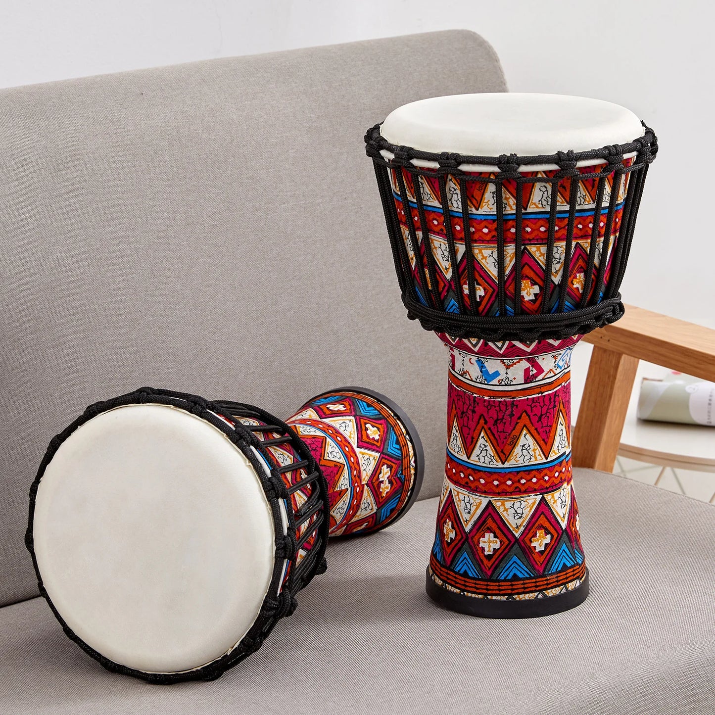 Djembe Africano 8'' Portatile - Tamburo a Mano con Motivi Colorati 🎵