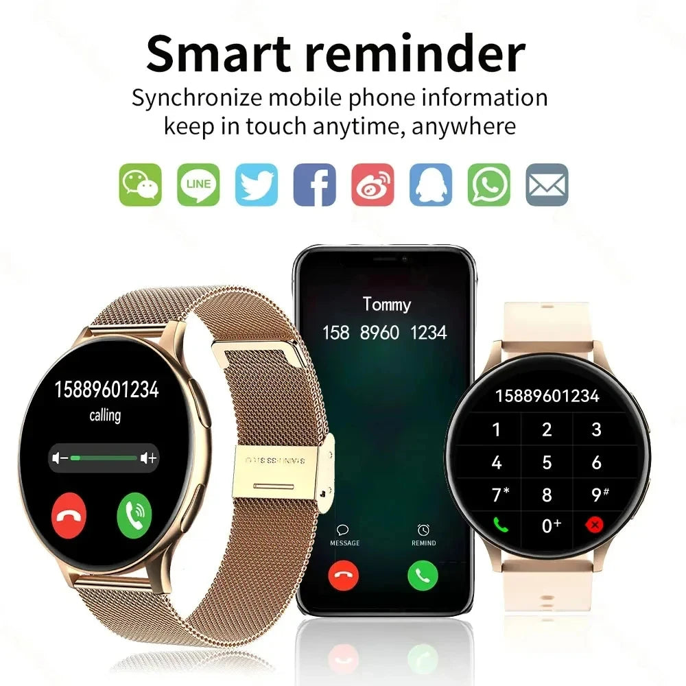 Smartwatch Donna Uomo Impermeabile – Chiamate Bluetooth, Monitoraggio Battito Cardiaco e Pressione, Compatibile con Samsung e iPhone – Orologio Intelligente Fitness