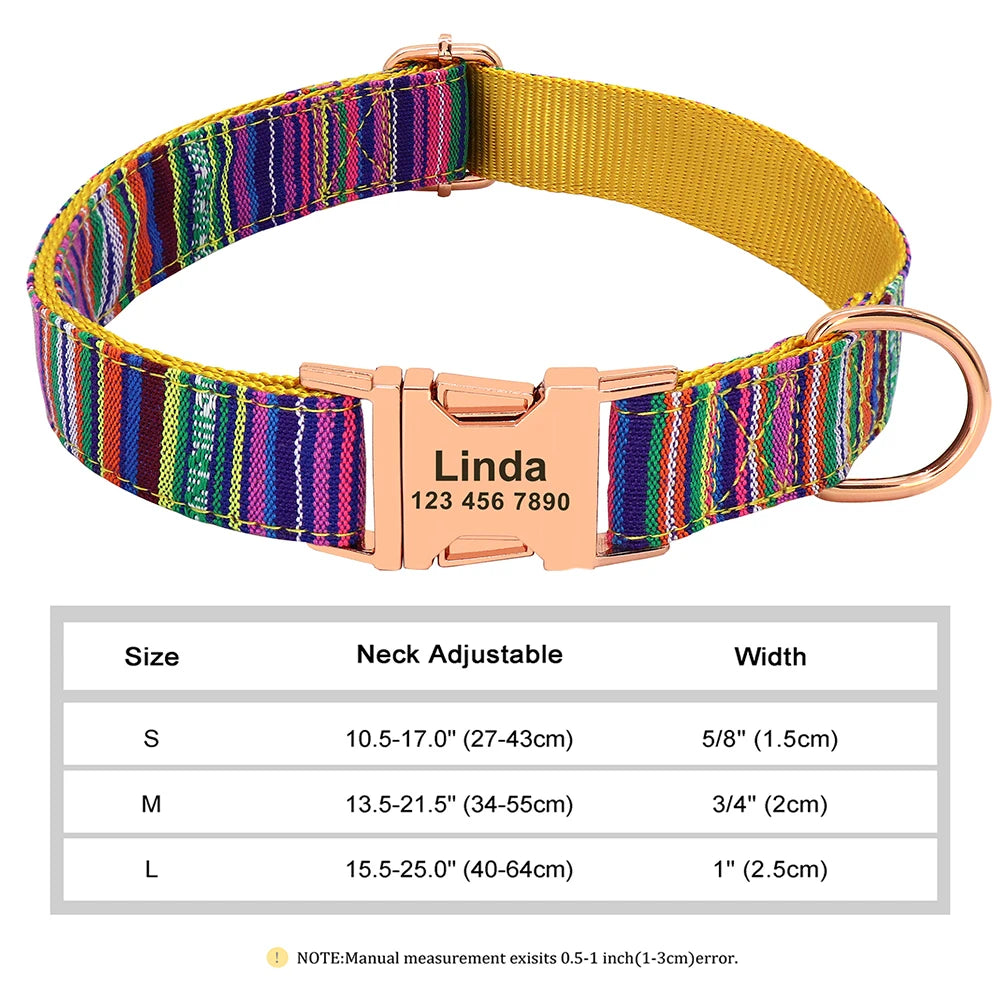 COLLARE CANI PERSONALIZZATO! 🐶 Nylon Resistente + ID GRATIS - Taglia S/M/L