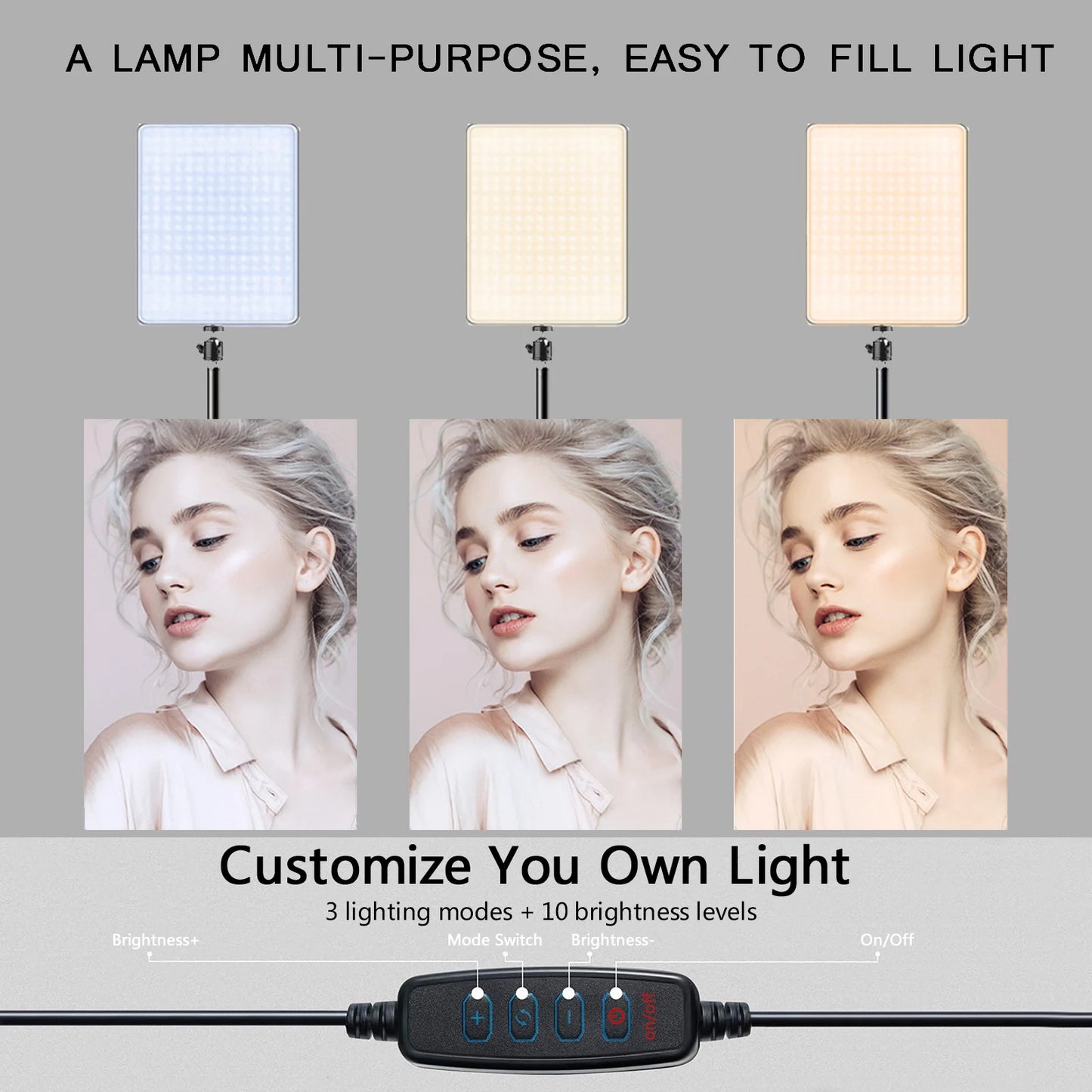 Luci LED per Video/Streaming - Kit Illuminazione con Treppiede per TikTok/Zoom