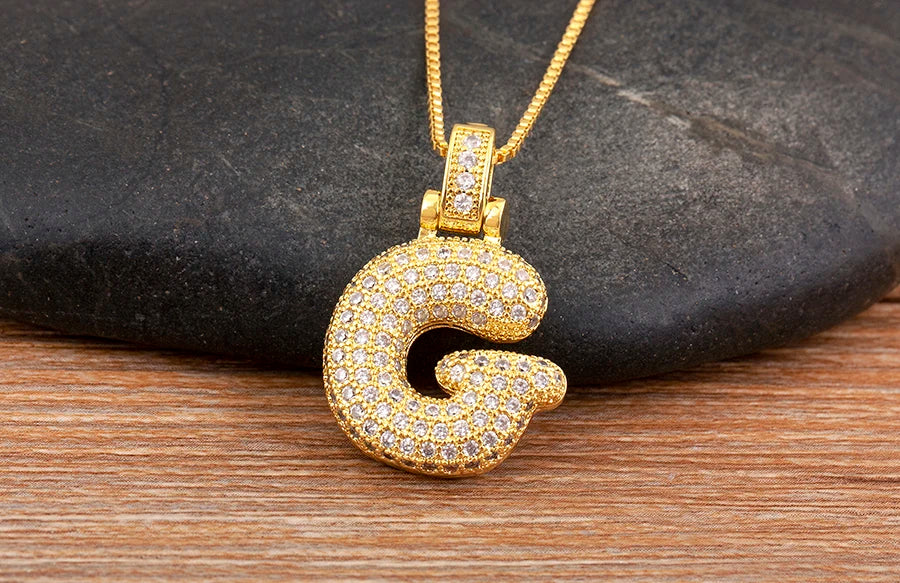 Collana regolabile con lettera scintillante A-Z Design unisex