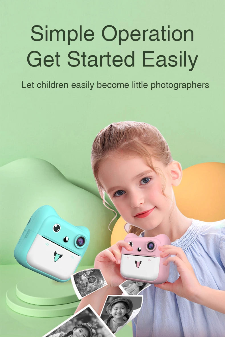 Stampante Instantanea per Bambini con Fotocamera - Gioco Educativo Rosa/Blu
