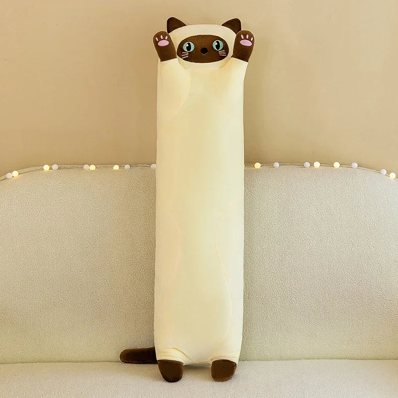 🐾 Cuscino Peluche Gatto Dormiente | Ultra-Squishy | Anti-Stress | Per Gambe e Abbracci