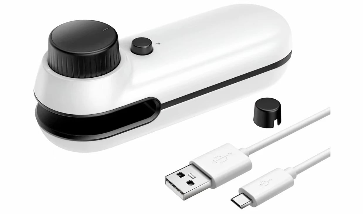 š Termosigillatore Ricaricabile USB 2-in-1 ā Sigilla Sottovuoto Snack, Cibi e Sacchetti di Plastica | Portatile, Compatto e Senza Cavo!