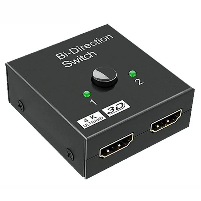 🔄 Switch HDMI 4K Bidirezionale 2 Porte - 1x2/2x1 Ultra HD con HDR e 3D