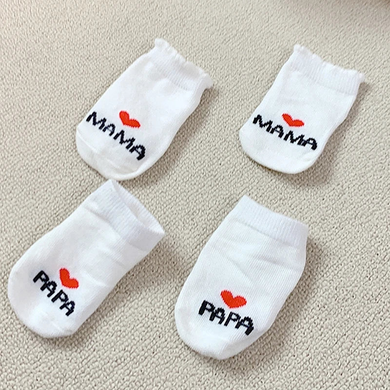 2 Paia di Calzini Neonato "MAMA & PAPA" – Regalo Perfetto per Bebè! 👶❤️