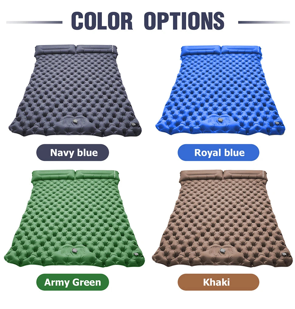 Materasso Gonfiabile Doppio con Pompa - Per Campeggio, Viaggi, Escursioni