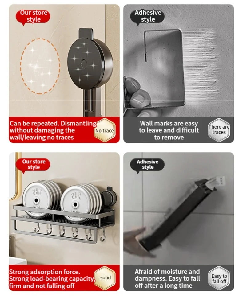 Portaoggetti da Parete Senza Trapano – 5 Secondi e il Tuo Bagno è in Ordine