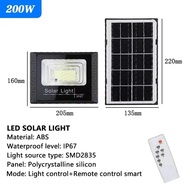 Luci faretti Solari 30-500W LED Telecomando Impermeabile – Esterni/Stradali!