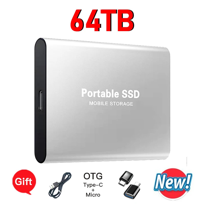 SSD Esterno Ultra Veloci Portabile Compatibile con PC/Mac/Phone!