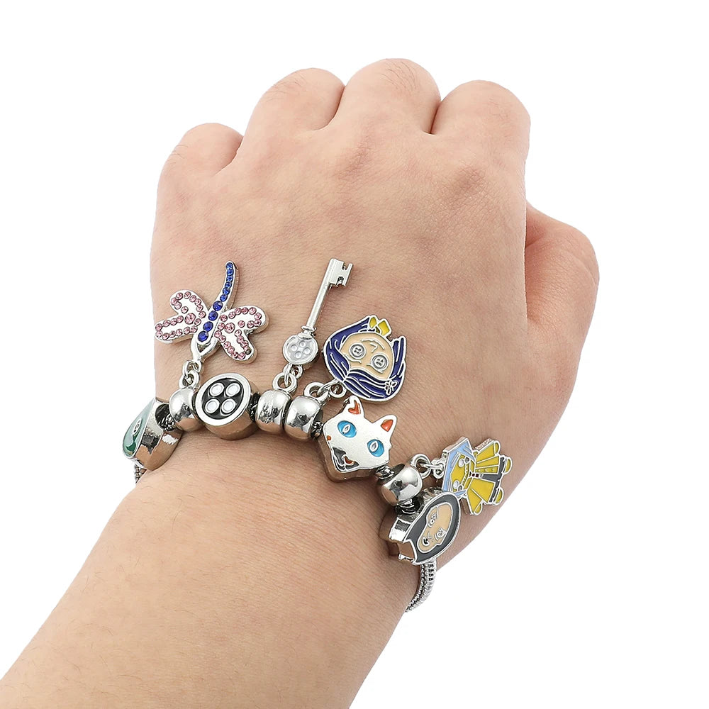 Bracciale Coraline Con Ciondoli Smalto Porta Segreta, Gioiello Regalo