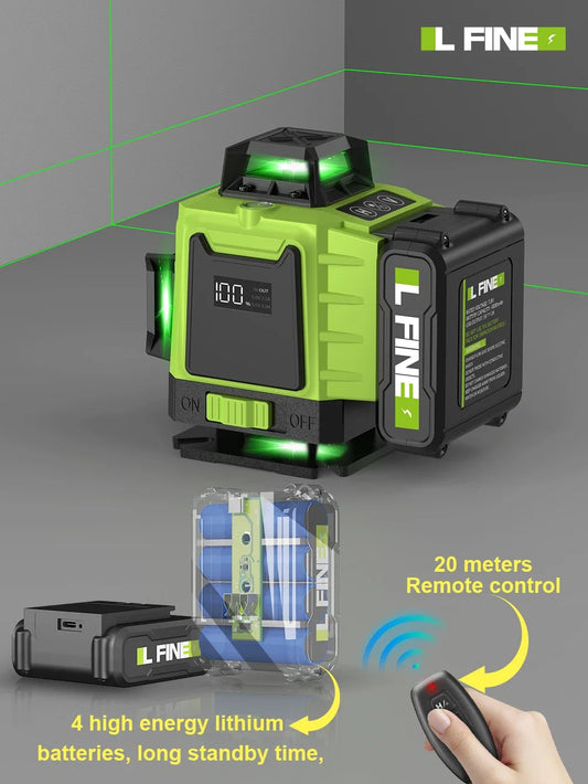 Livello Laser Professionale 16 Linee - 360° Autolivellante + Telecomando