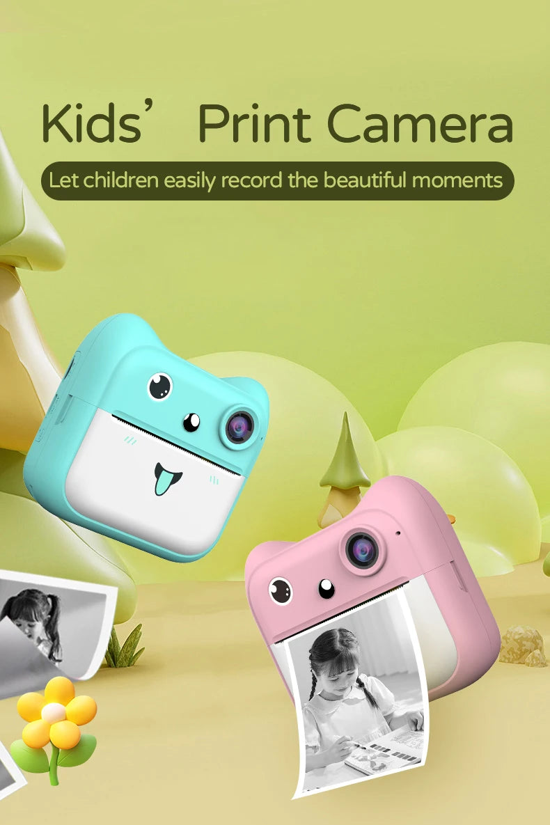 Stampante Instantanea per Bambini con Fotocamera - Gioco Educativo Rosa/Blu