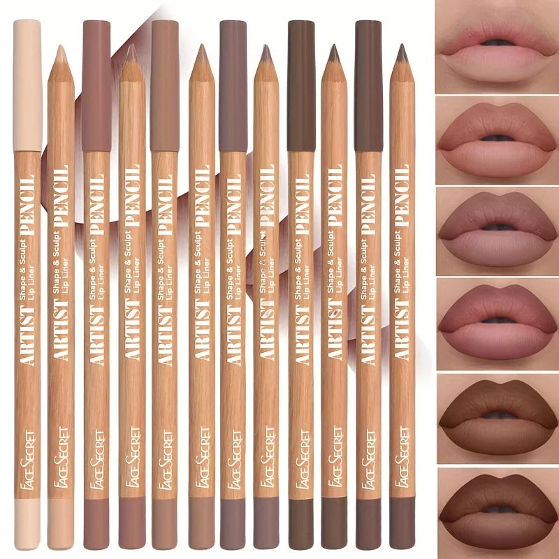 Set da 6 Matite Labbra Effetto Vellutato - Contorno Perfetto e Lunga Tenuta