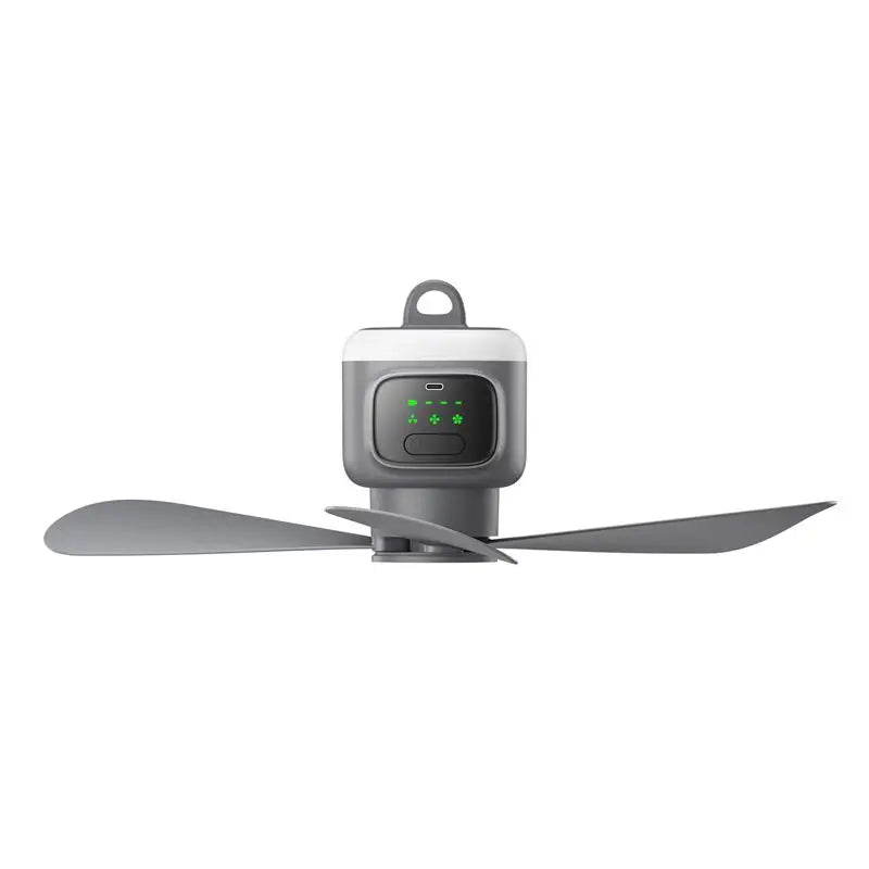 Ventilatore Soffitto Portatile 12000mAh - Ricaricabile, LED, Telecomando per Campeggio