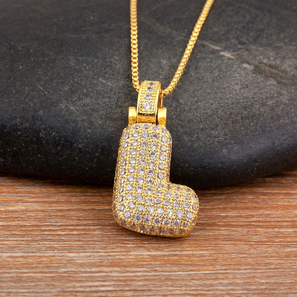 Collana regolabile con lettera scintillante A-Z Design unisex