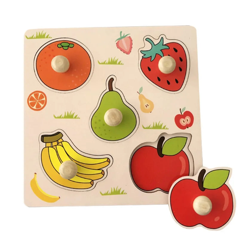 🧩 Puzzle Montessori in Legno per Bambini 1-3 Anni – Gioco Educativo per Imparare Divertendosi