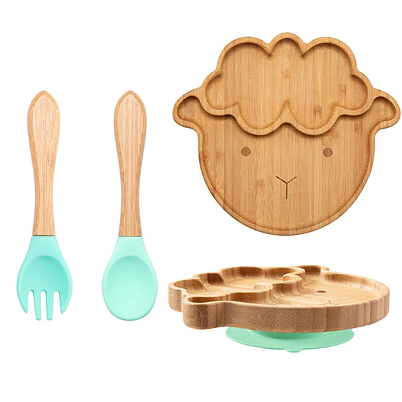 🍽️ Set 3 Piatti in Bambù per Bambini con Ventosa – Eco-Chic & Sicuro