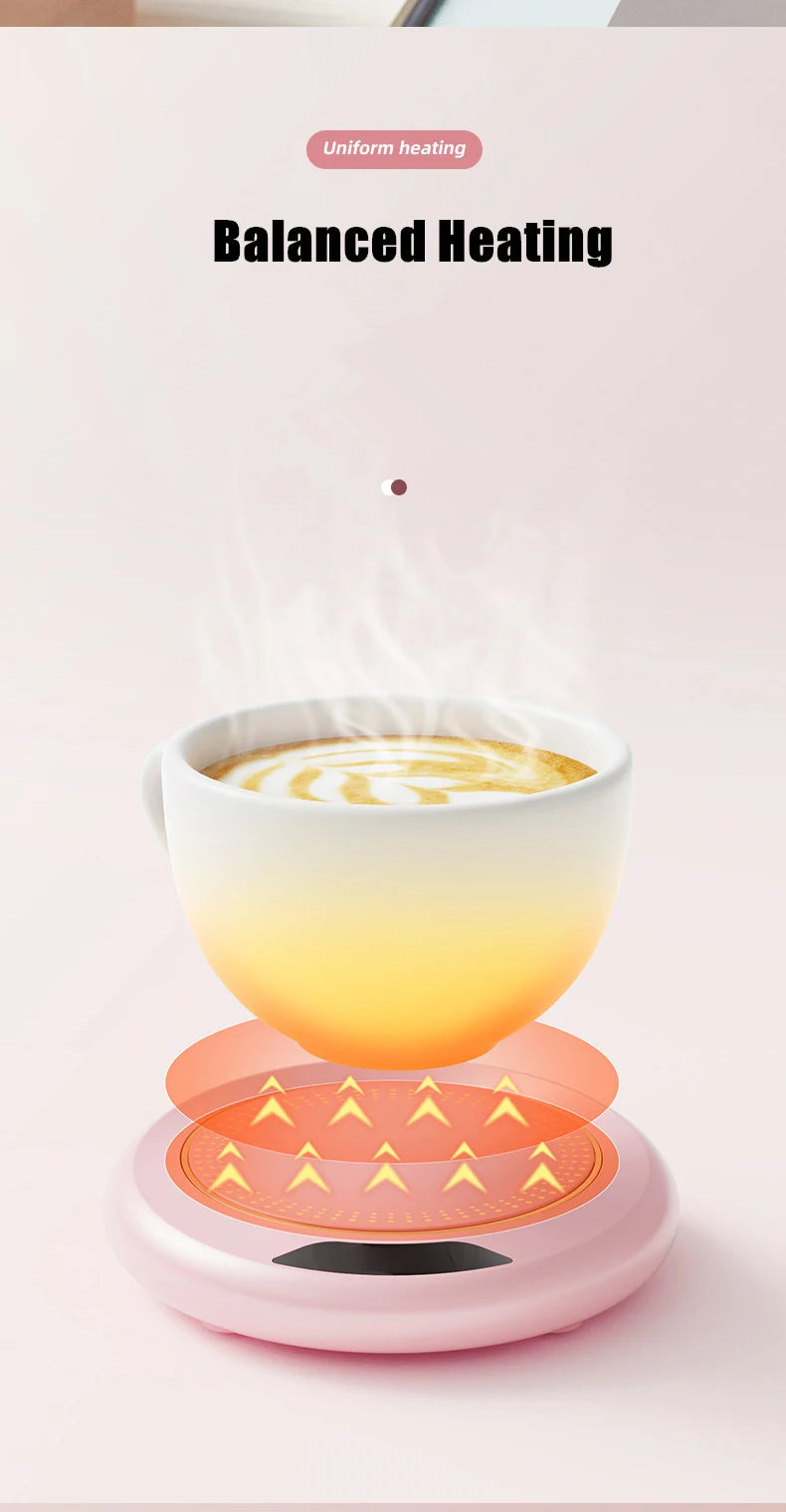 Sottobicchiere Termostatico USB - Riscaldamento Intelligente a 3 Velocità, Temperatura Costante 55°C